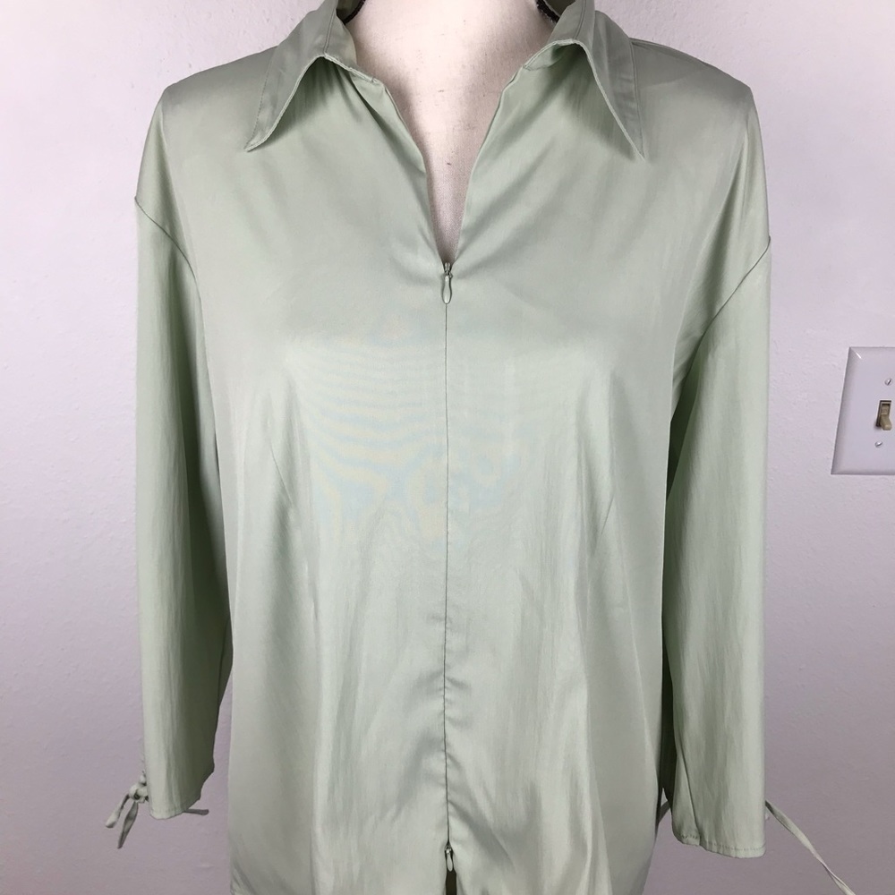 DCC MISSY  DOUBLE ZIPPER 3/4 SLEEVE TIE  TOP